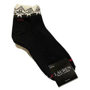 NEW LRL Lauren Ralph Lauren Womens 3 Pairs of Socks Size 9-11 Plaid Black White